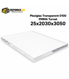 Plexiglas transparent 0100 PMMA turnat 25 x 2030 x 3050 mm